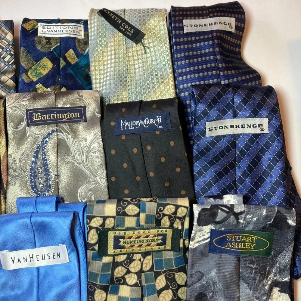 Vintage & Modern Men's Tie Lot (12) Mixed Brands‎ Patterns — Van Heusen and More